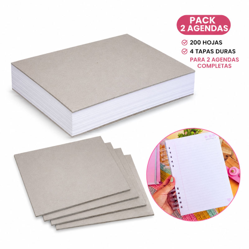 Kit de agenda A5 200 hojas + 2 tapas duras - Tienda Stampaideas Imprimeideas