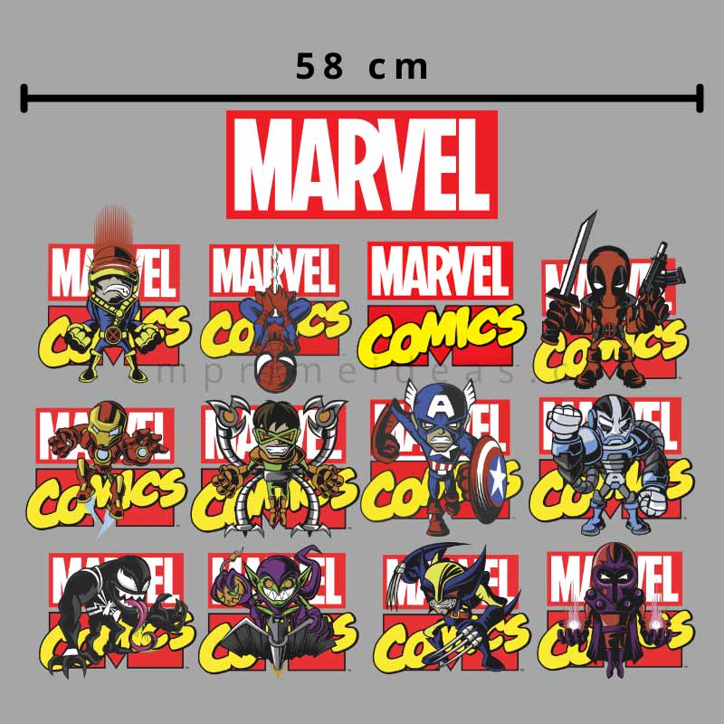 Lienzo DTF textil Superhéroes – 58 cm