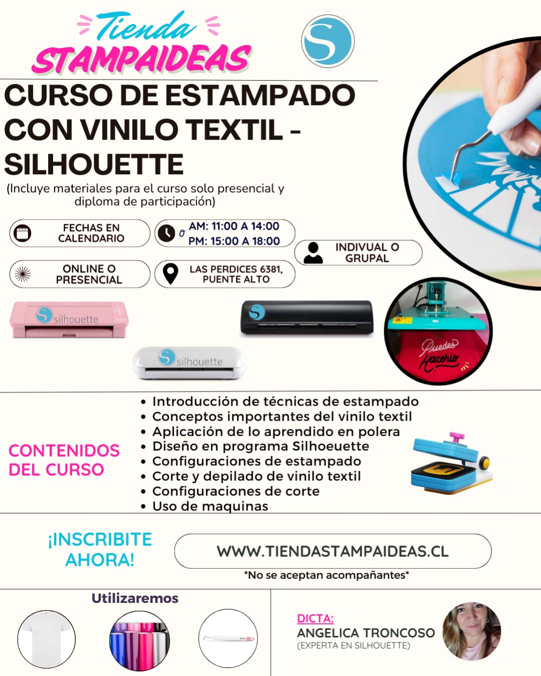Curso de estampado con vinilo textil Silhouette