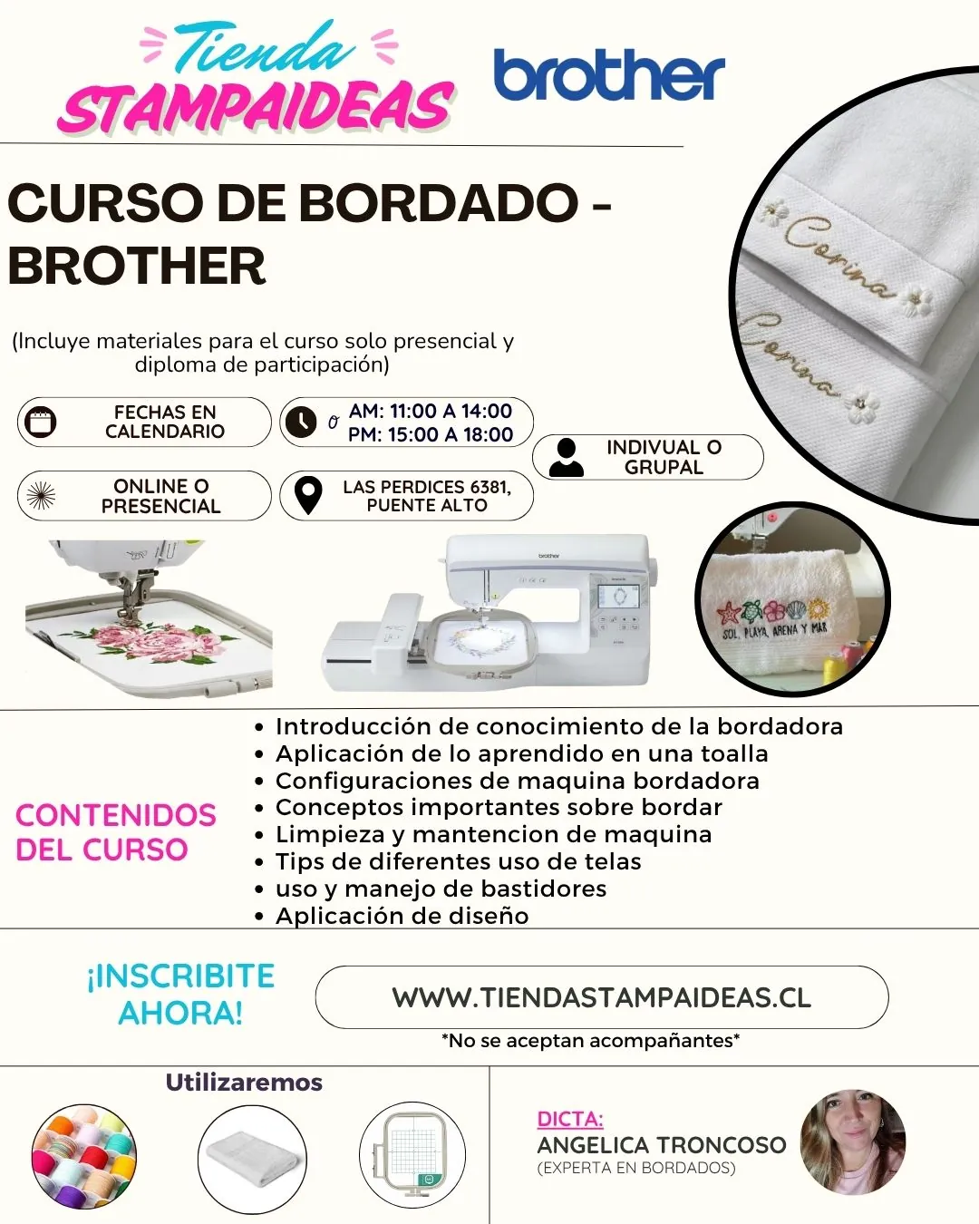 Curso de bordado Brother - Tienda Stampaideas Imprimeideas