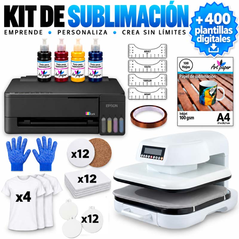 Kit de sublimación estampadora automática 38 x 38 L1350 deslizable - Tienda Stampaideas Imprimeideas