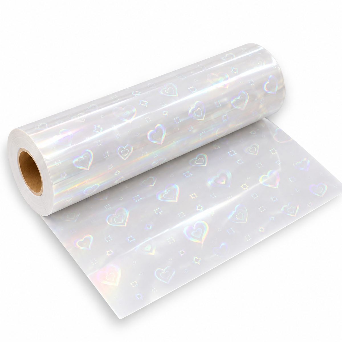 Laminado corazon tornasol brillante 30 cm x 30 mts - Tienda Stampaideas Imprimeideas