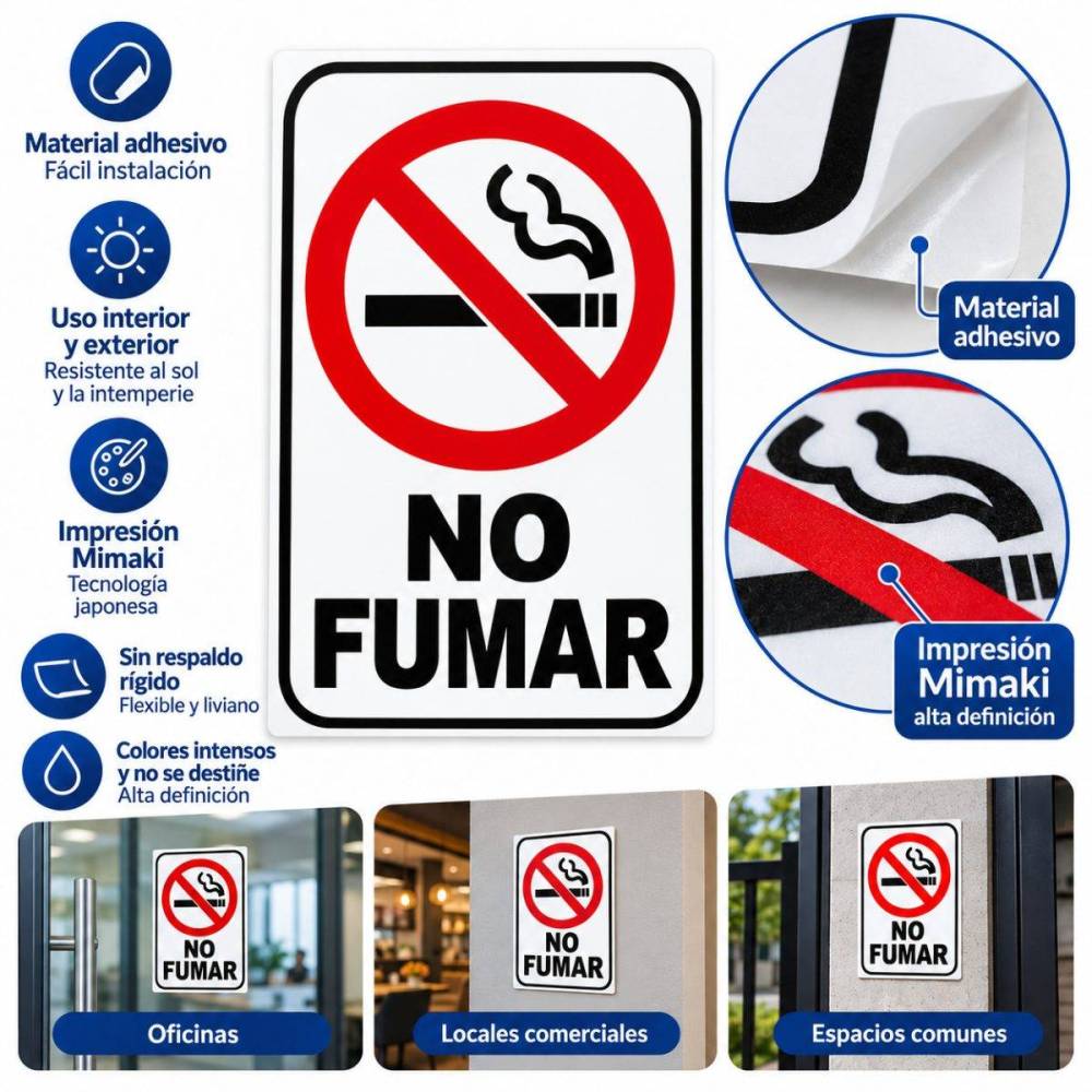 Señalética No Fumar - Adhesiva