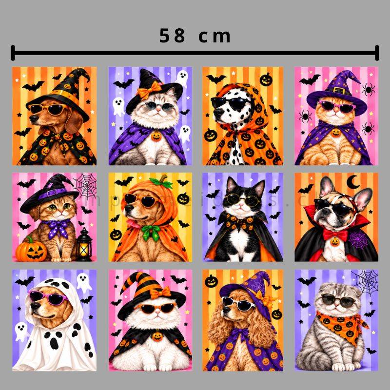 Lienzo DTF Textil Perritos Halloween - Tienda Stampaideas Imprimeideas